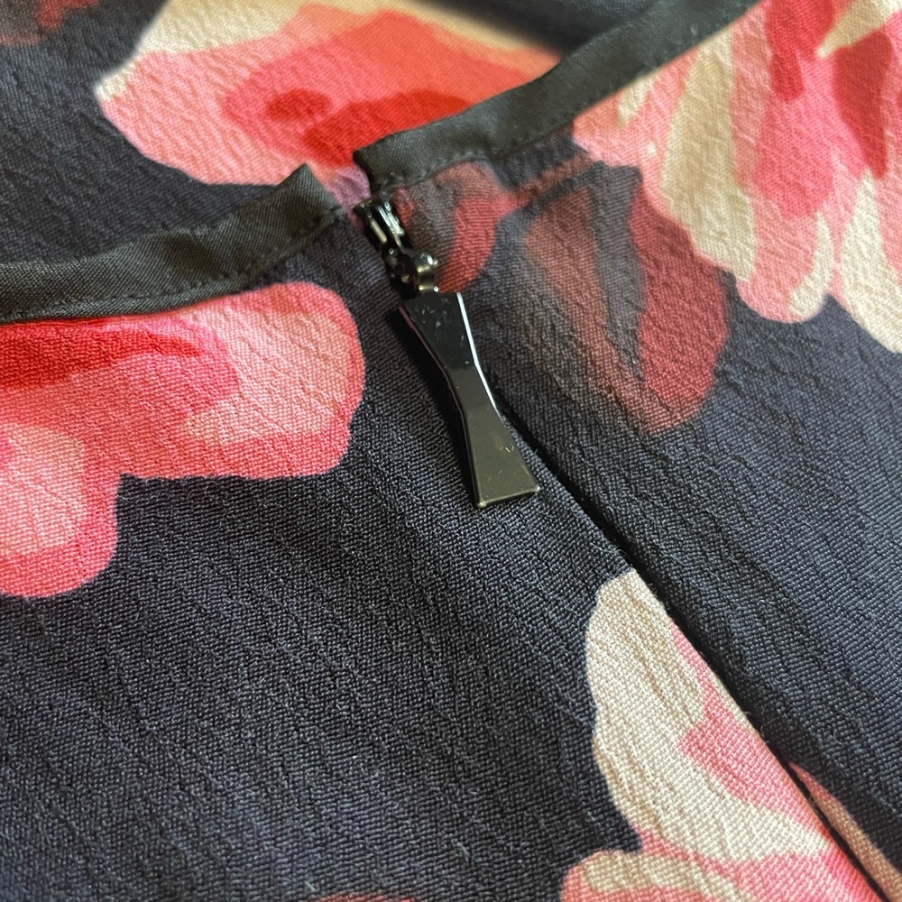 Kate Spade Rambling Colorful Rose Floral Ruffle Rosa Shift Dress Size Small H-8 - Picture 4 of 5
